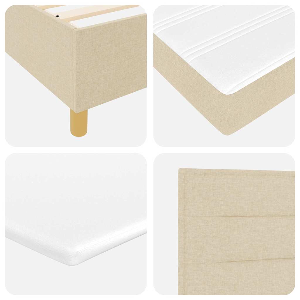 Lit à Ressorts avec matelas Crème 80 x 200 cm tissu - XIOS