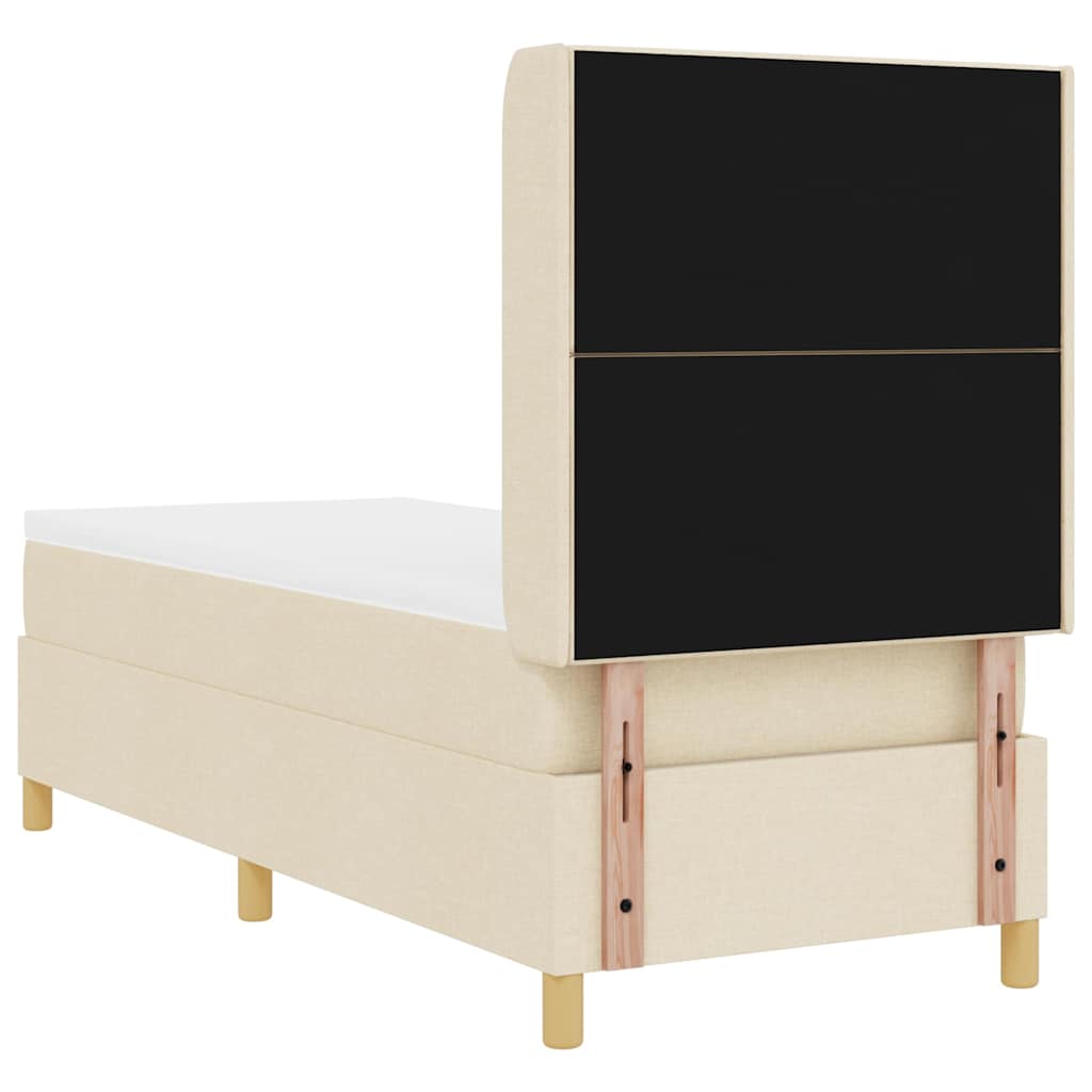 Lit à Ressorts avec matelas Crème 80 x 200 cm tissu - XIOS