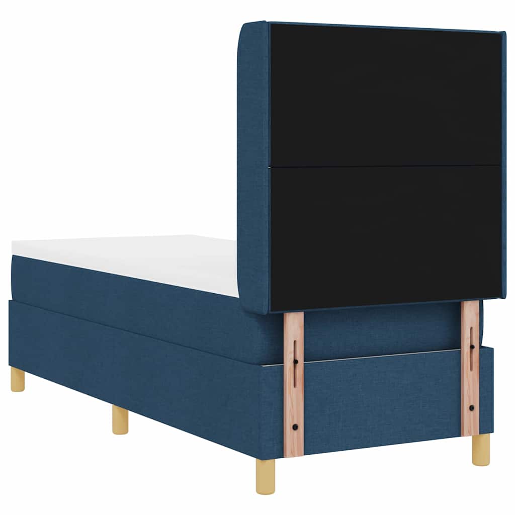 Lit à Ressorts avec matelas Bleu 80 x 200 cm tissu - XIOS