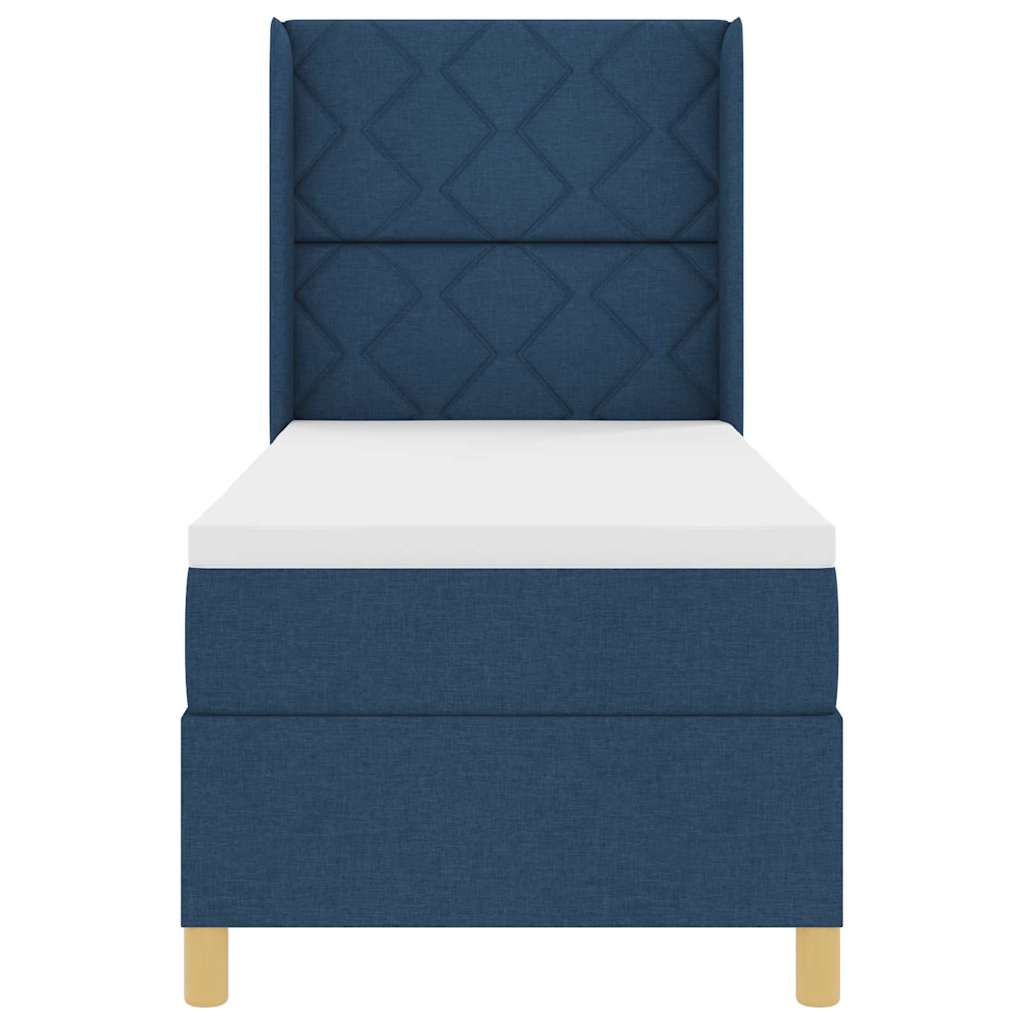 Lit à Ressorts avec matelas Bleu 80 x 200 cm tissu - XIOS