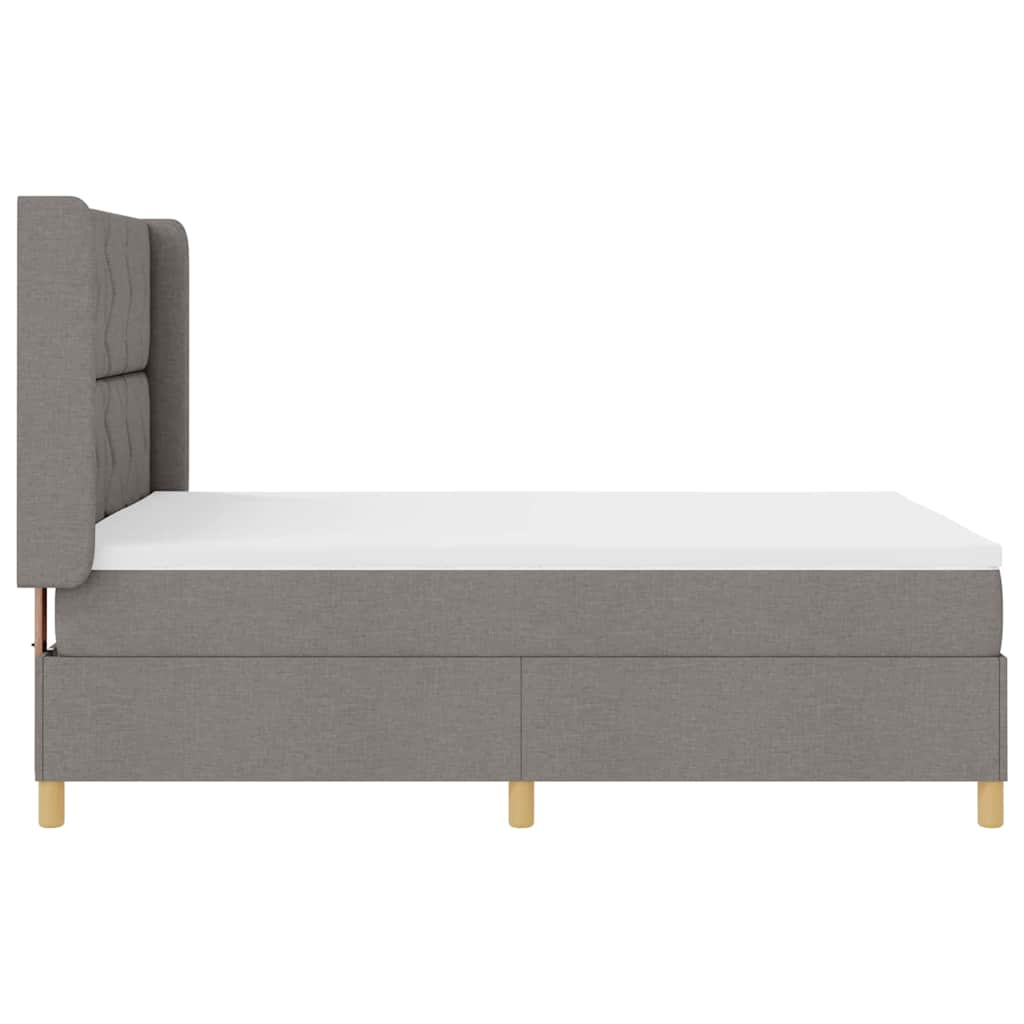 Lit à Ressorts avec matelas Taupe 140 x 190 cm tissu