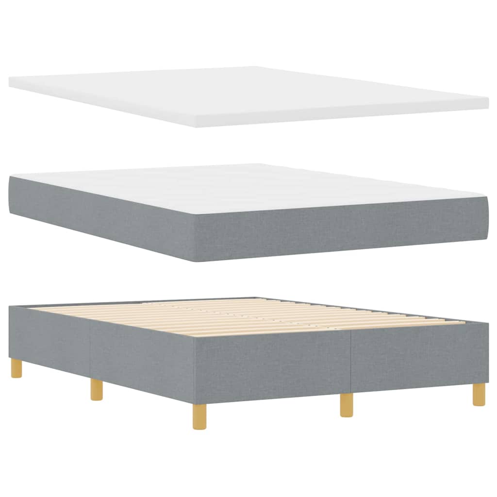 Lit à Ressorts avec matelas Gris clair 160 x 200 cm tissu