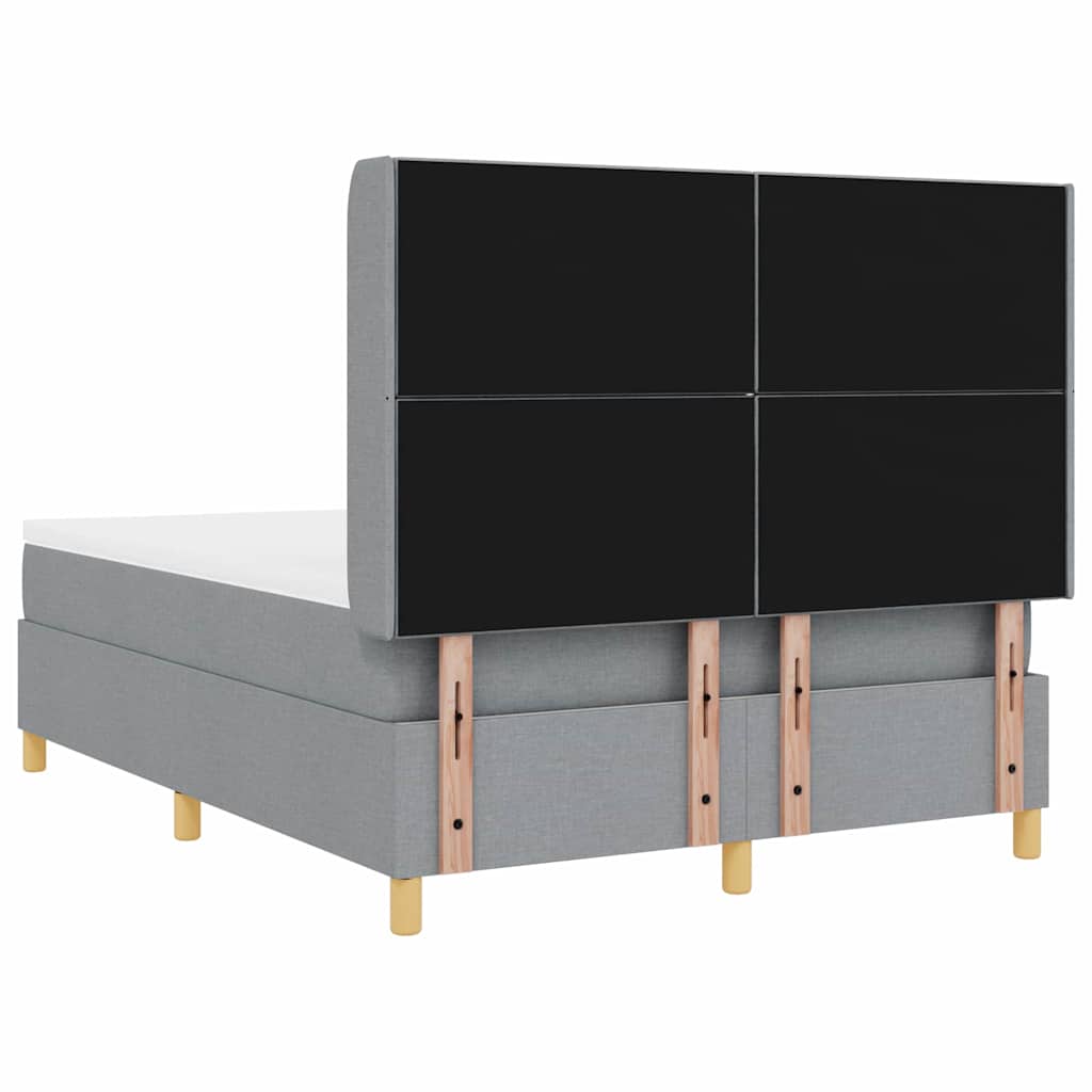 Lit à Ressorts avec matelas Gris clair 160 x 200 cm tissu