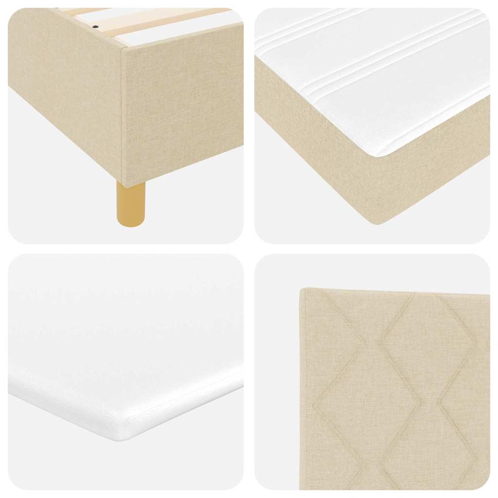Lit à Ressorts avec matelas Crème 160 x 200 cm tissu - XIOS