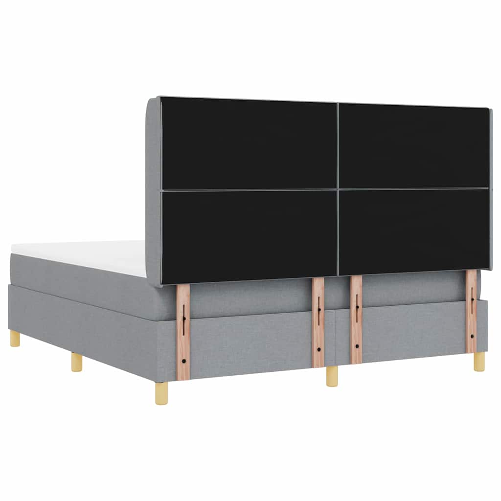Lit à Ressorts avec matelas Gris clair 180 x 200 cm tissu - XIOS