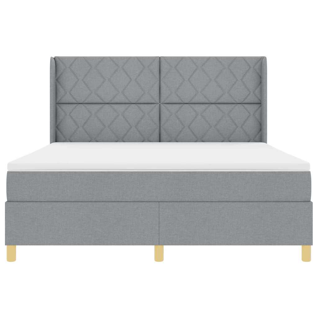 Lit à Ressorts avec matelas Gris clair 180 x 200 cm tissu - XIOS