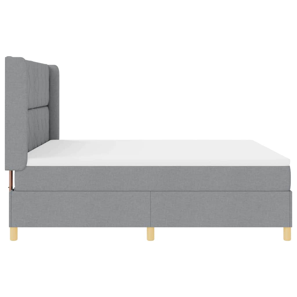 Lit à Ressorts avec matelas Gris clair 180 x 200 cm tissu - XIOS