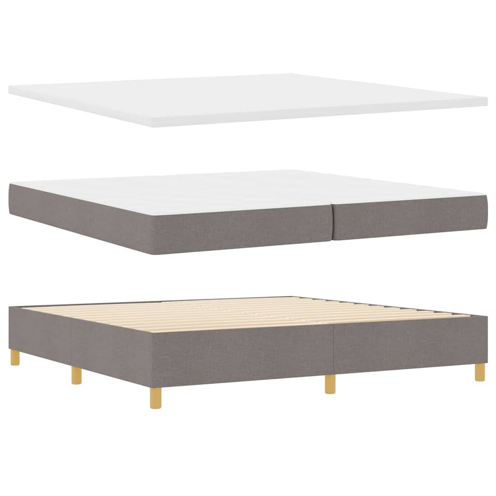 Lit à Ressorts avec matelas Taupe 200 x 200 cm tissu