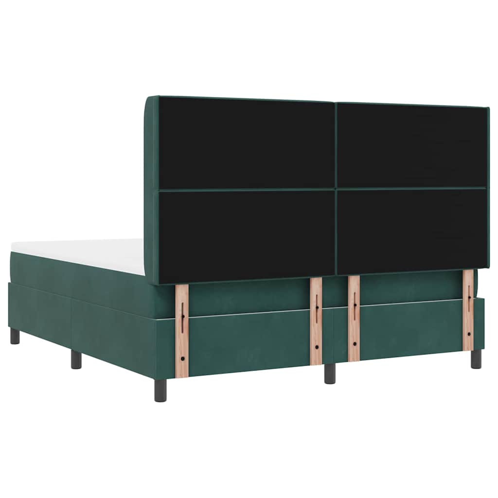 Lit à ressorts avec tête de lit Vert foncé 180 x 200 cm Velours - XIOS