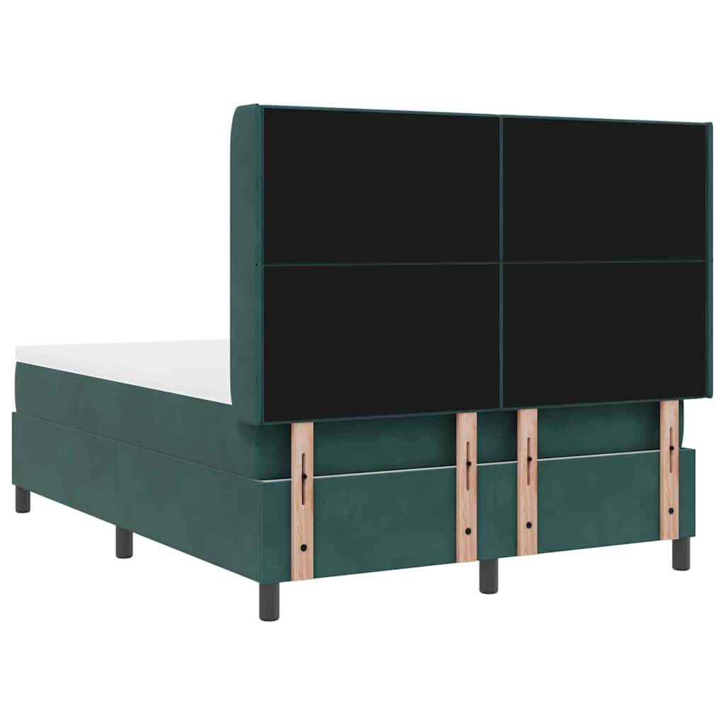 Lit à ressorts avec tête de lit Vert foncé 140 x 190 cm Velours - XIOS