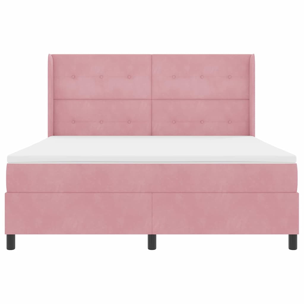 Lit à ressorts avec matelas Rose 180 x 200 cm Velours - XIOS