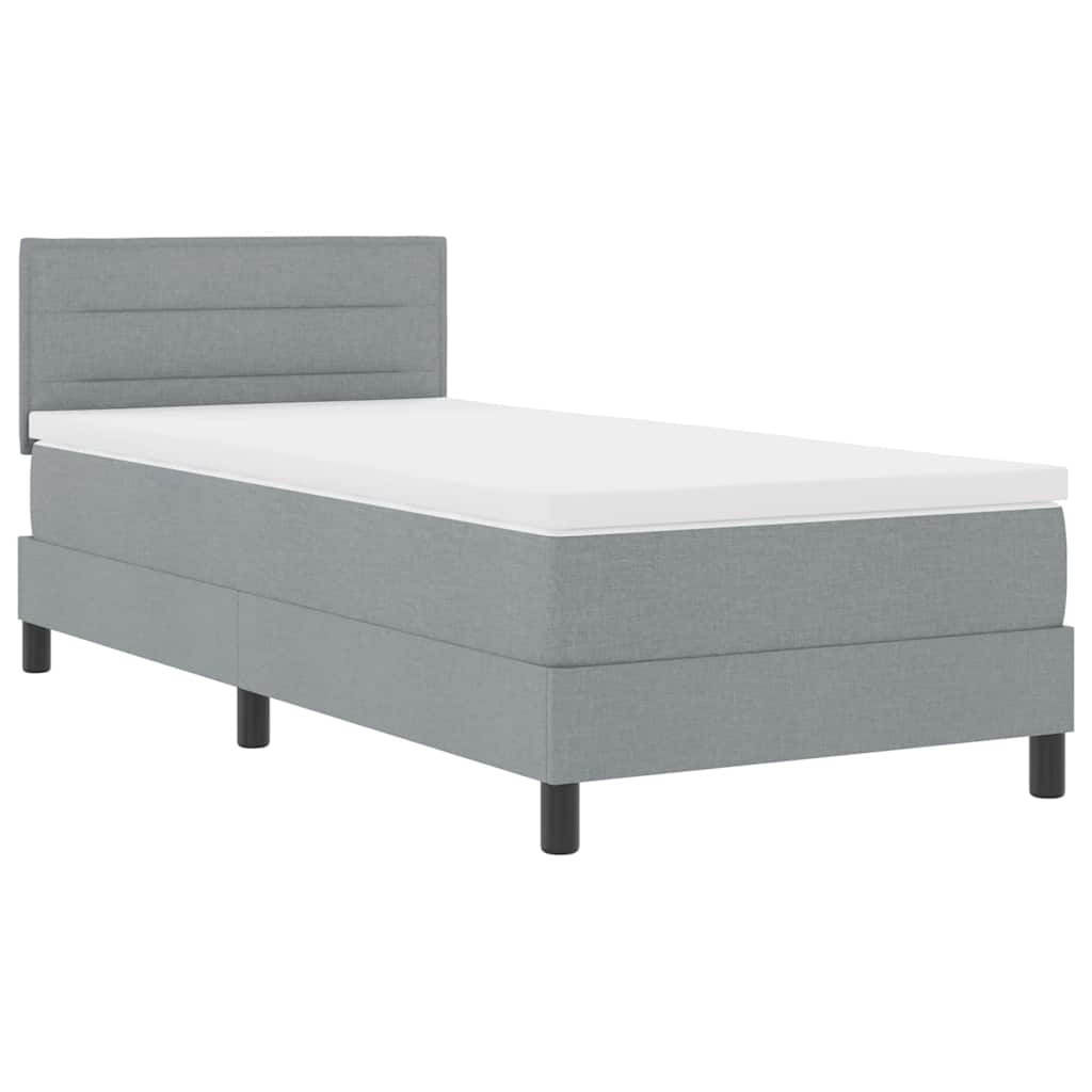Lit à ressorts avec matelas Gris clair 80 x 200 cm tissu - XIOS