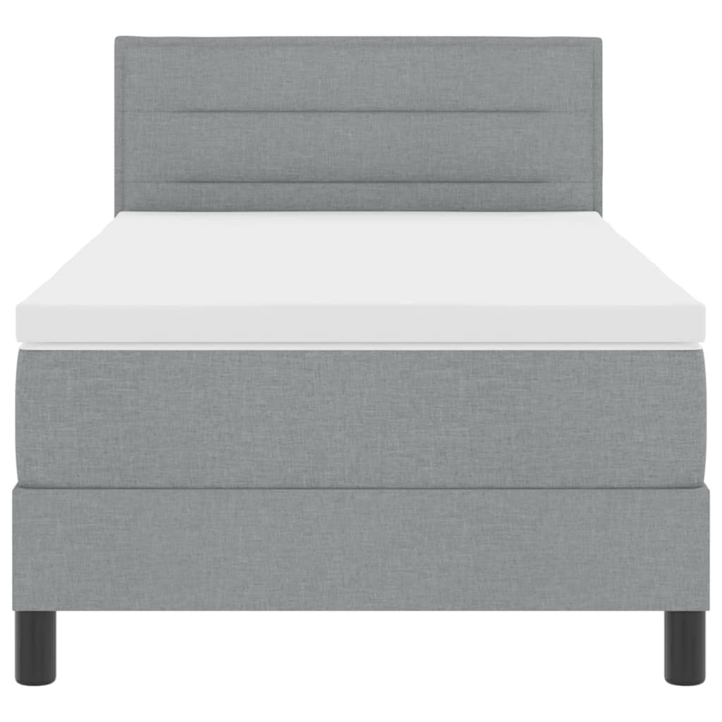 Lit à ressorts avec matelas Gris clair 80 x 200 cm tissu - XIOS
