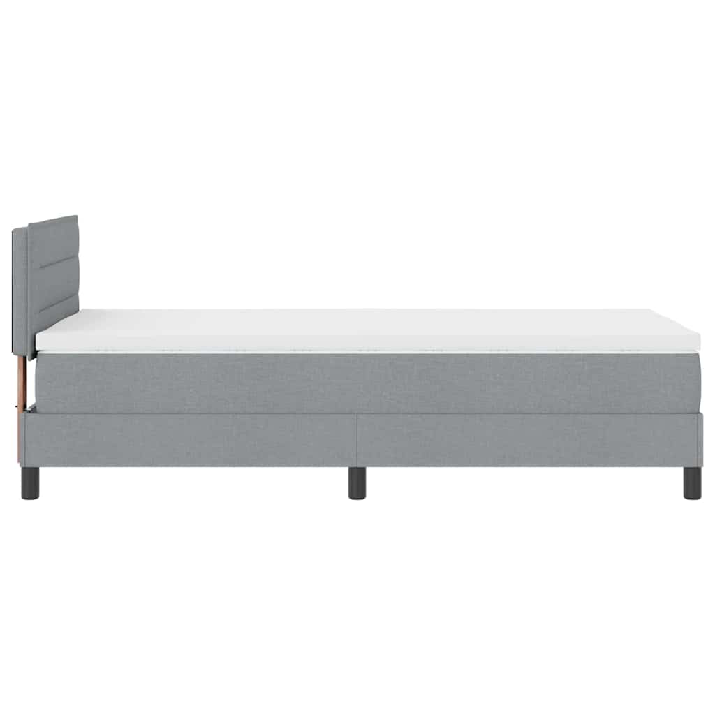 Lit à ressorts avec matelas Gris clair 80 x 200 cm tissu - XIOS