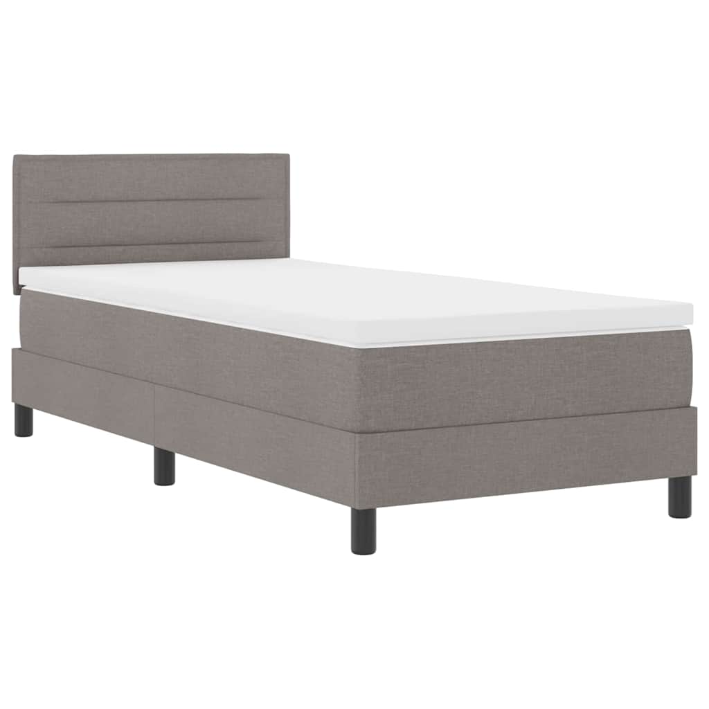 Lit à ressorts avec matelas avec LED Taupe 90 x 200 cm tissu - XIOS