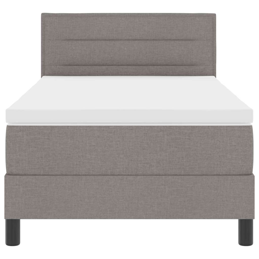 Lit à ressorts avec matelas avec LED Taupe 90 x 200 cm tissu - XIOS