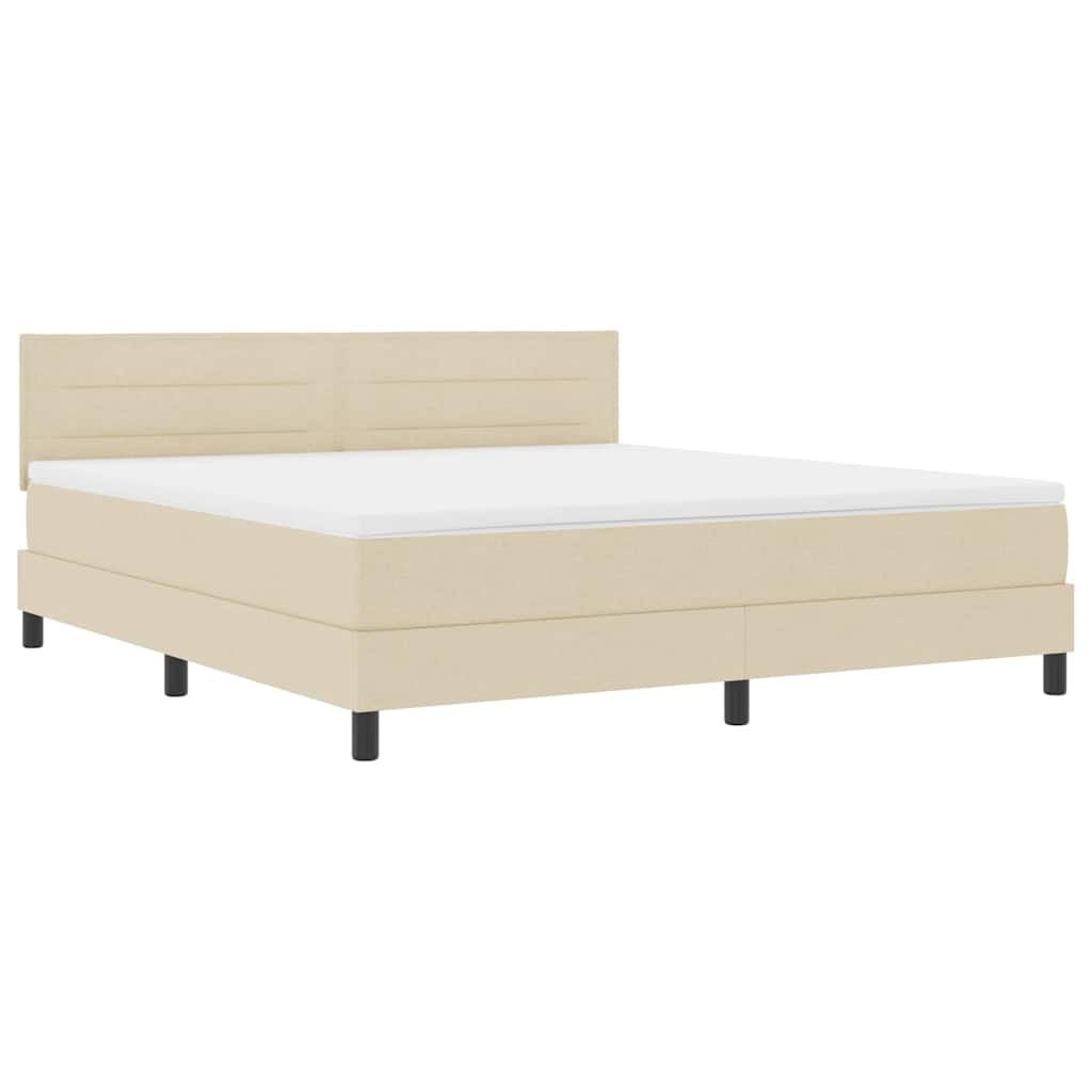 Lit à ressorts avec matelas Crème 180 x 200 cm tissu - XIOS