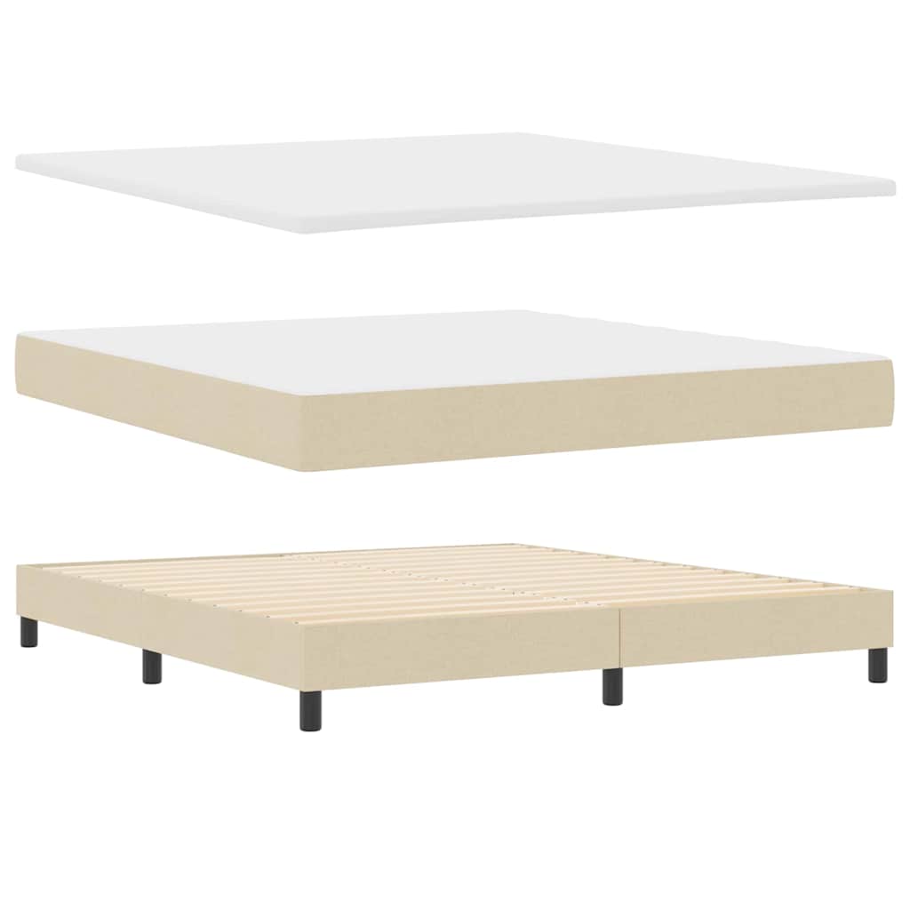 Lit à ressorts avec matelas Crème 180 x 200 cm tissu - XIOS