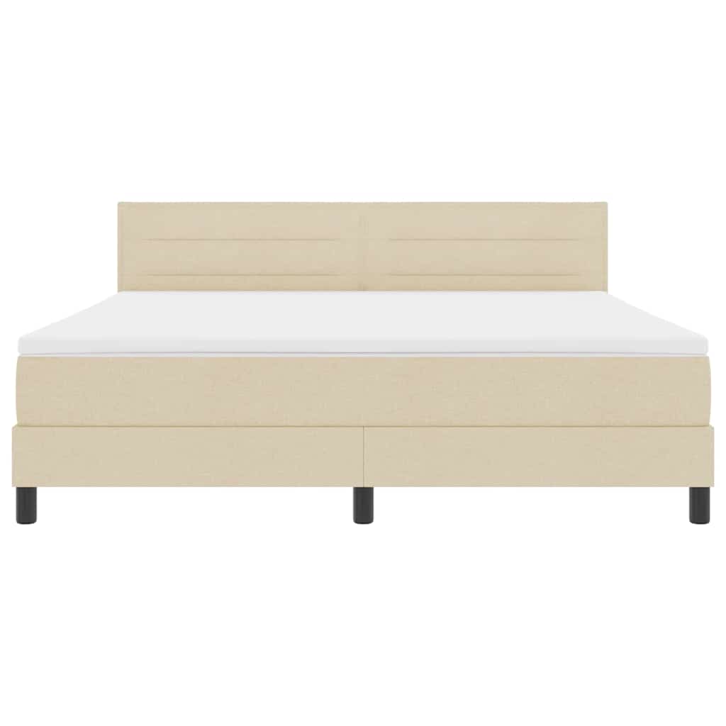 Lit à ressorts avec matelas Crème 180 x 200 cm tissu - XIOS