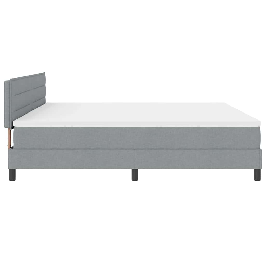 Lit à ressorts avec matelas Gris clair 200 x 200 cm tissu - XIOS
