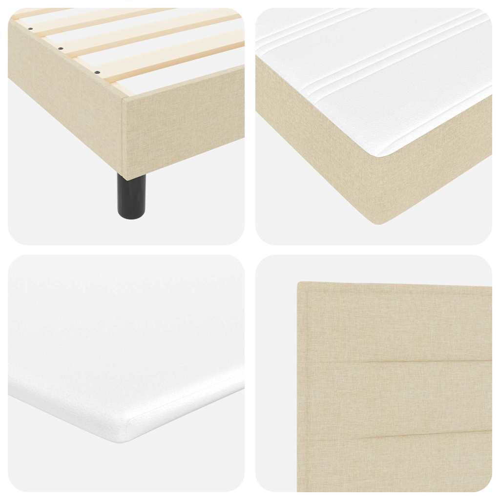 Lit à ressorts avec matelas Crème 200 x 200 cm tissu - XIOS