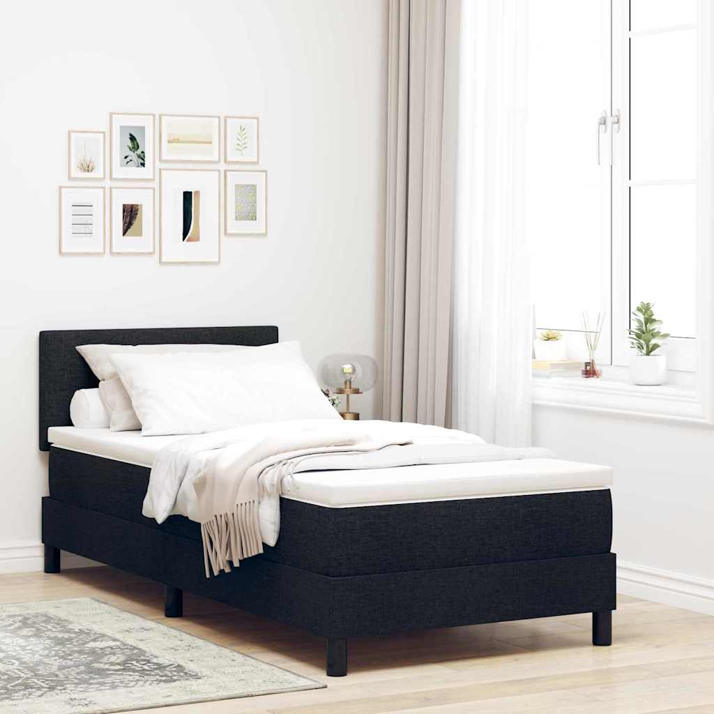 Lit à ressorts avec matelas avec LED Noir 80 x 200 cm tissu - XIOS