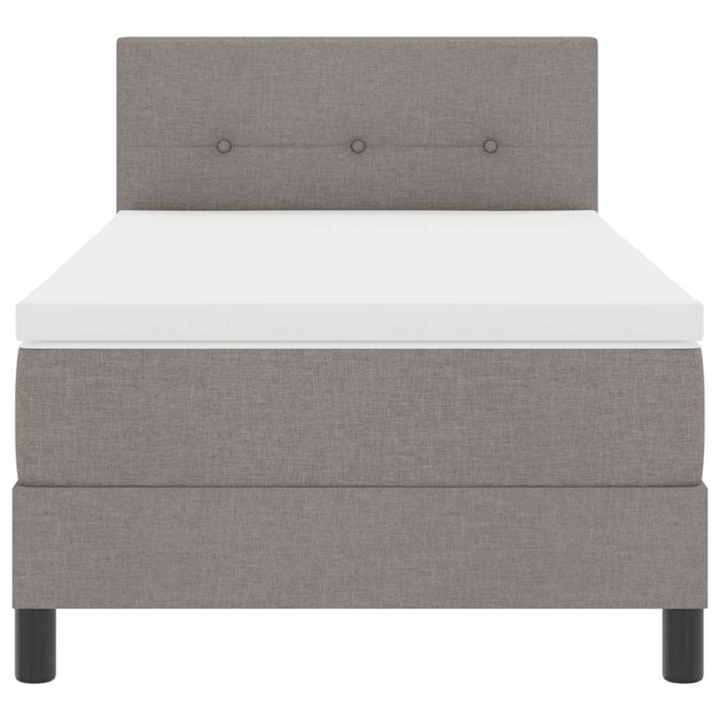 Lit à ressorts avec bandes LED Taupe 100 x 200 cm tissu