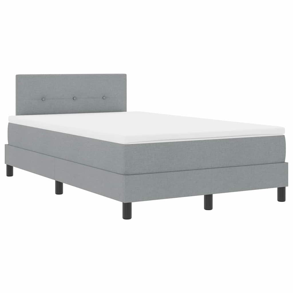 Lit à ressorts avec bandes LED Gris clair 120 x 200 cm tissu