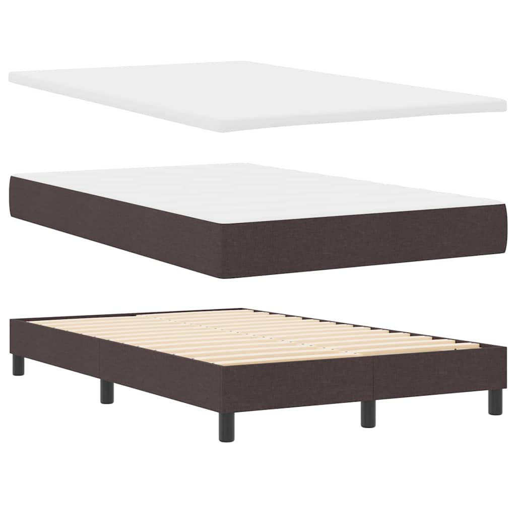 Lit à ressorts avec matelas Marron foncé 120 x 200 cm tissu - XIOS