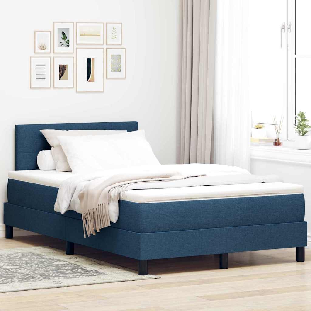 Lit à ressorts avec matelas Bleu 120 x 200 cm tissu - XIOS