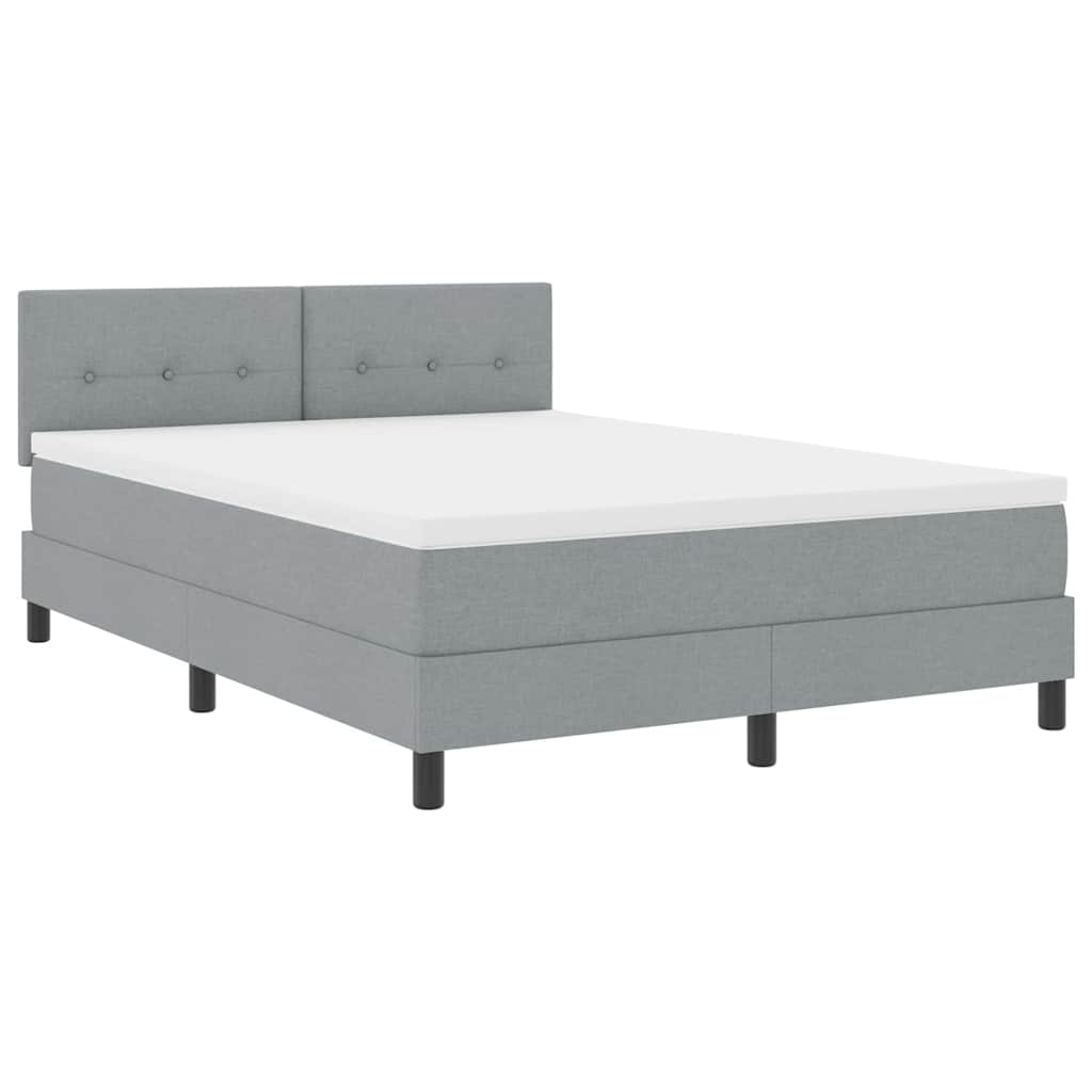 Lit à ressorts avec bandes LED Gris clair 140 x 190 cm tissu - XIOS