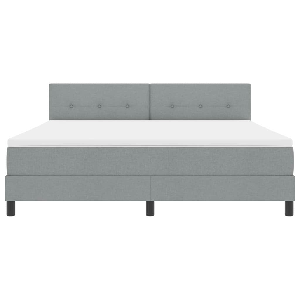 Lit à ressorts avec bandes LED Gris clair 180 x 200 cm tissu