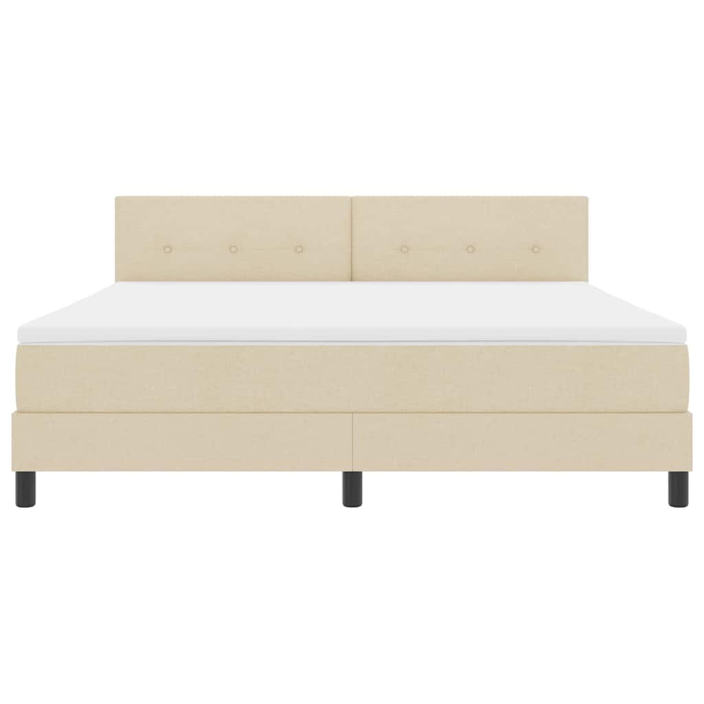 Lit à ressorts avec matelas avec LED Crème 180 x 200 cm tissu - XIOS