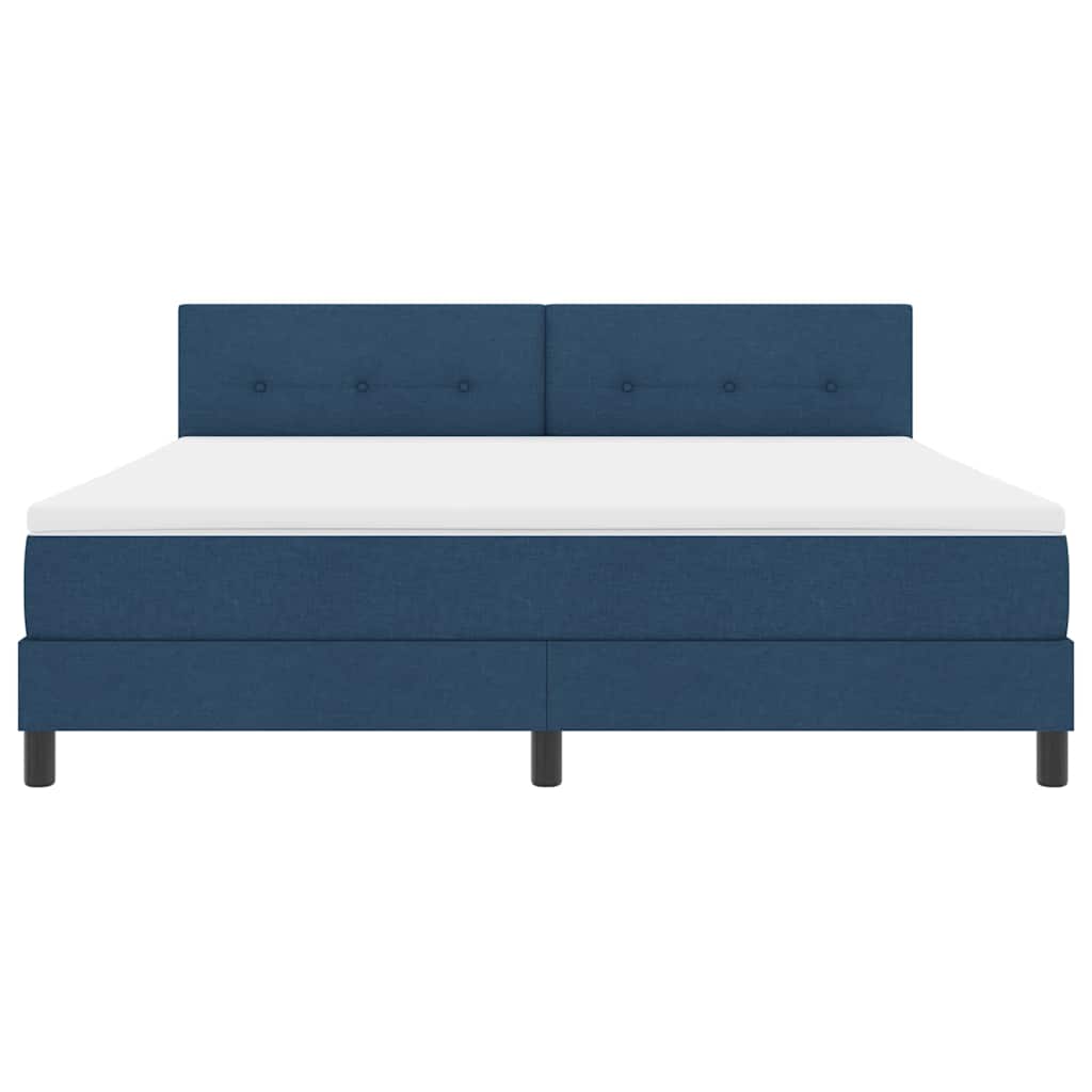 Lit à ressorts avec matelas Bleu 180 x 200 cm tissu