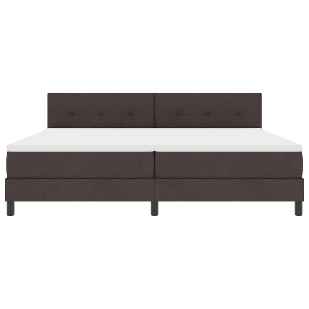 Lit à ressorts avec matelas Marron foncé 200 x 200 cm tissu - XIOS