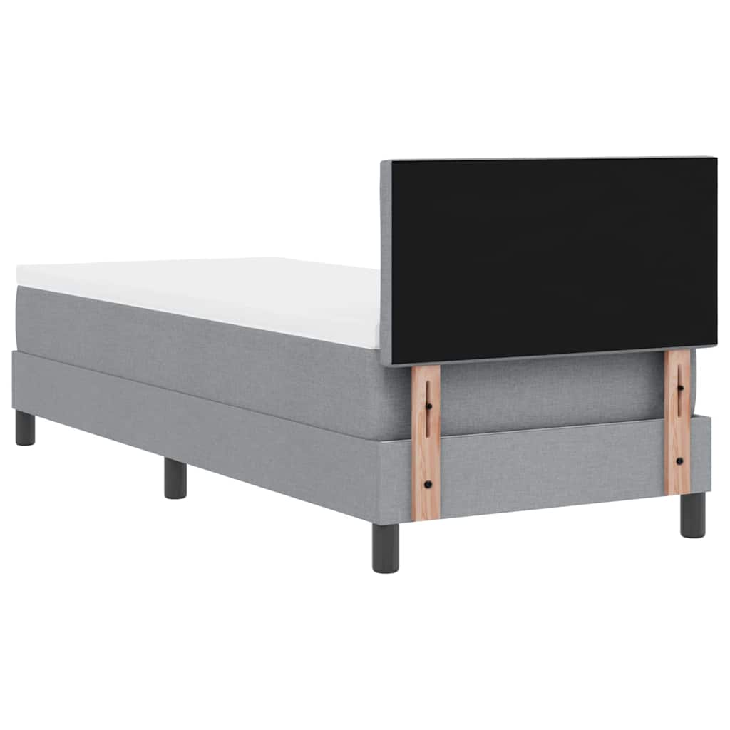 Lit à ressorts avec coussin Gris clair 80 x 200 cm tissu - XIOS