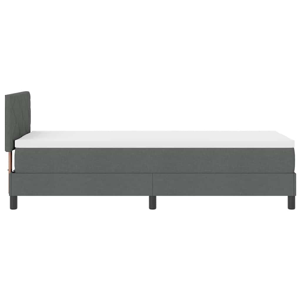 Lit à ressorts avec coussin Gris foncé 80 x 200 cm tissu - XIOS