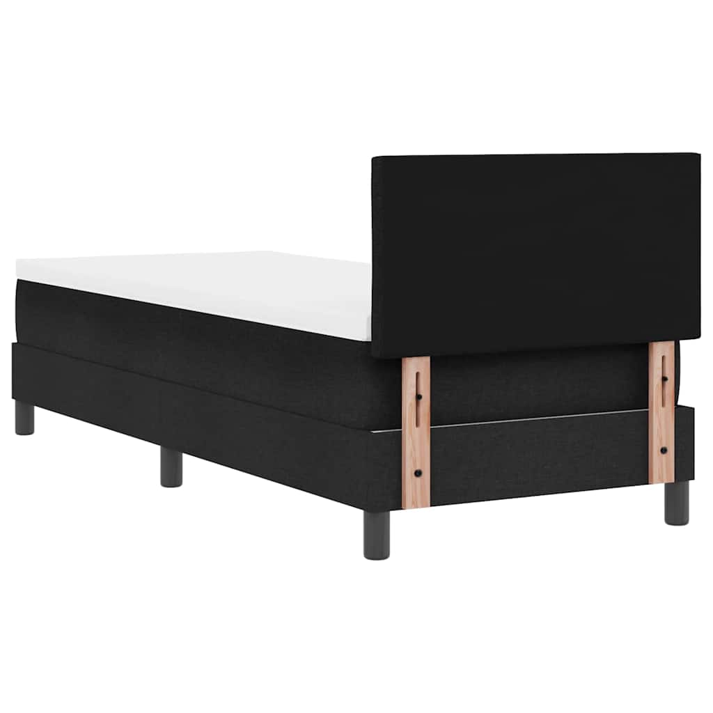 Lit à ressorts avec bandes LED Noir 80 x 200 cm tissu