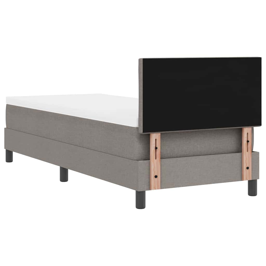 Lit à ressorts avec bandes LED Taupe 80 x 200 cm tissu