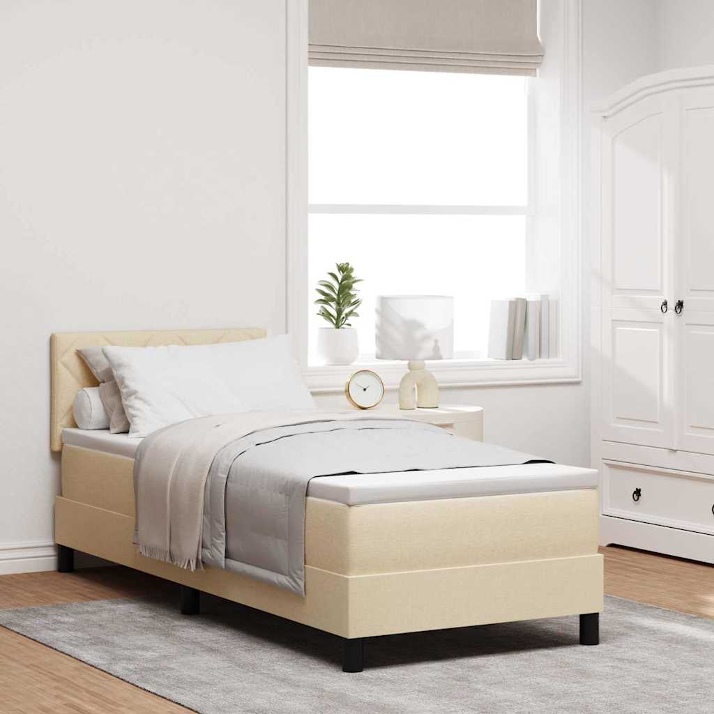 Lit à ressorts avec bandes LED Crème 80 x 200 cm tissu - XIOS