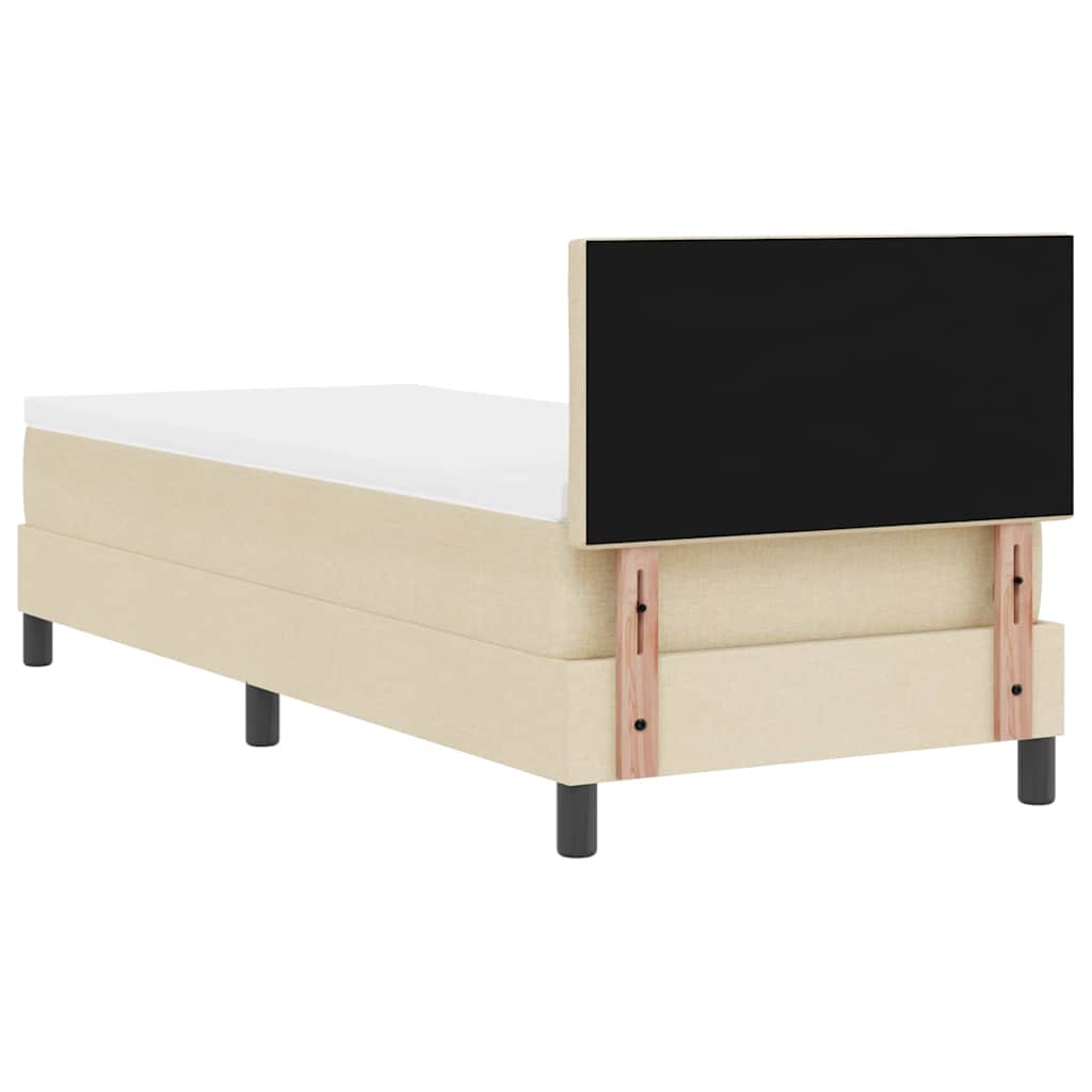 Lit à ressorts avec bandes LED Crème 80 x 200 cm tissu - XIOS