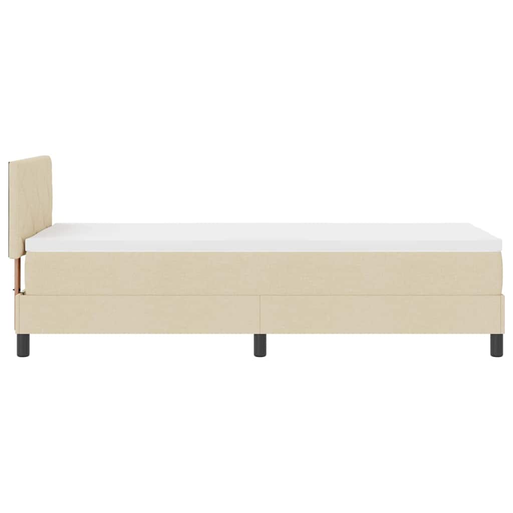 Lit à ressorts avec bandes LED Crème 80 x 200 cm tissu - XIOS