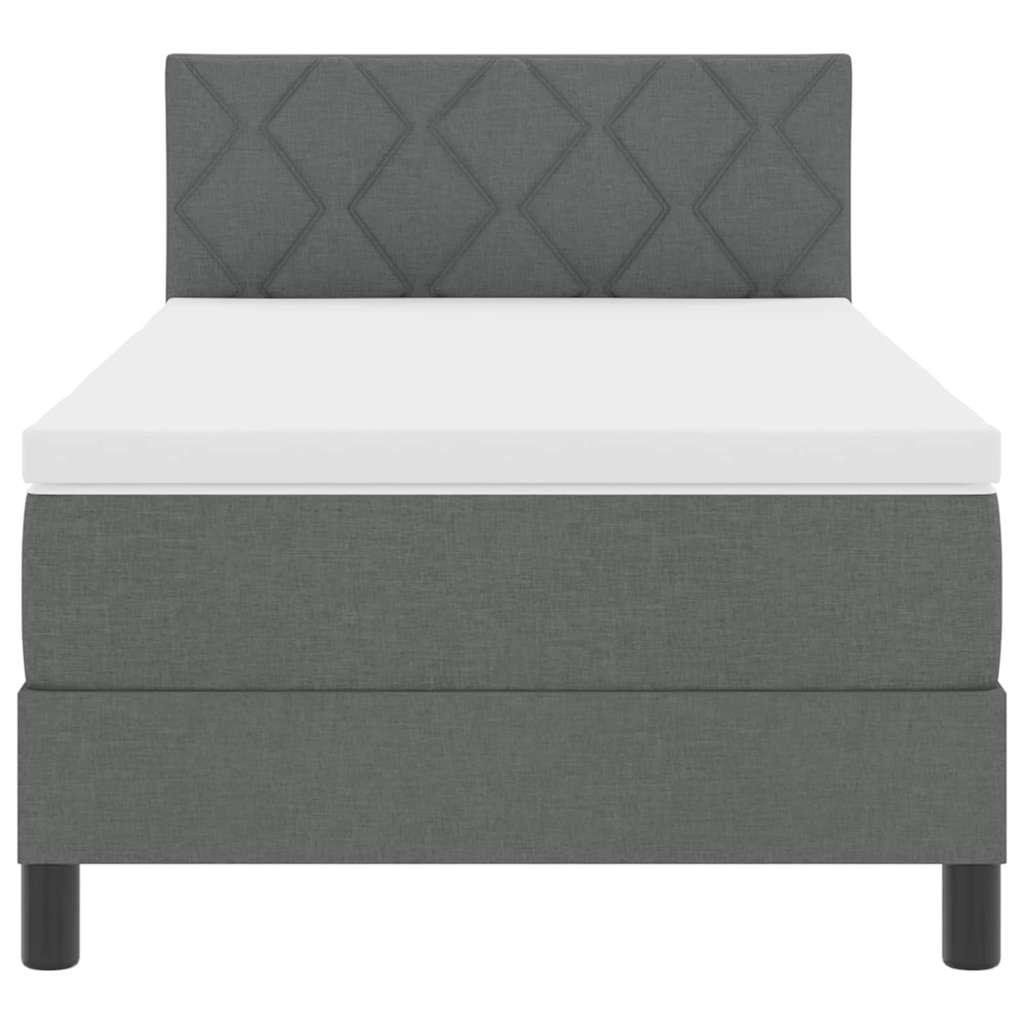 Lit à ressorts avec bandes LED Gris foncé 90 x 190 cm tissu - XIOS
