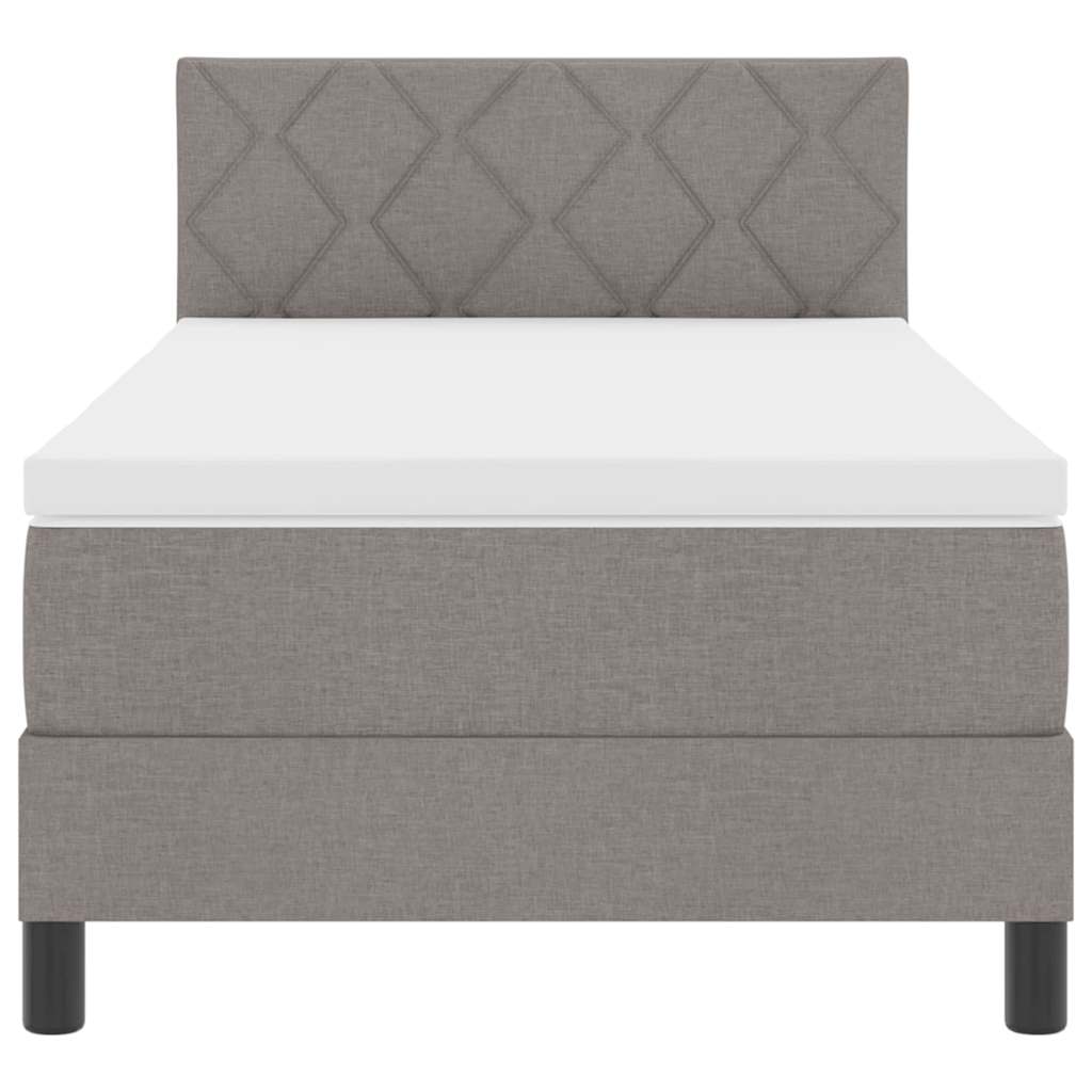 Lit à ressorts avec matelas Taupe 90 x 190 cm tissu - XIOS