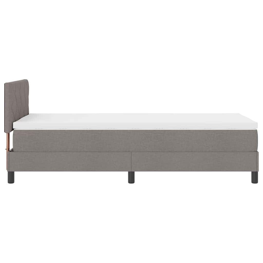 Lit à ressorts avec matelas Taupe 90 x 190 cm tissu - XIOS