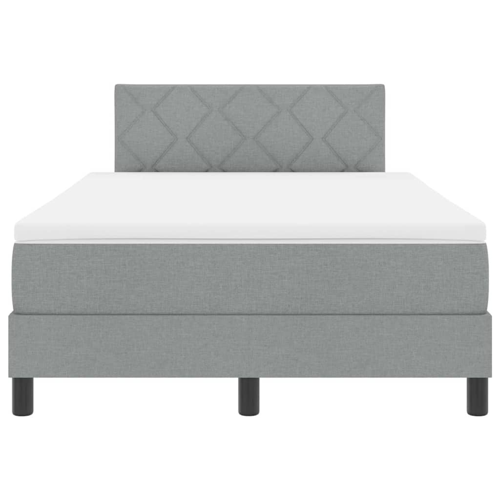 Lit à ressorts avec bandes LED Gris clair 120 x 190 cm tissu