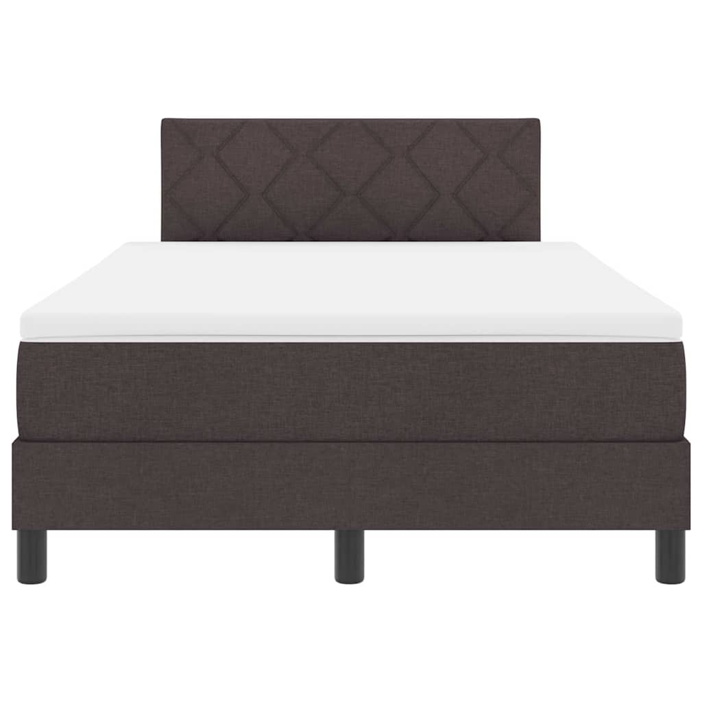 Lit à ressorts avec bandes LED Marron foncé 120 x 190 cm tissu - XIOS