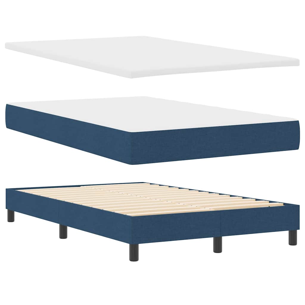 Lit à ressorts avec matelas Bleu 120 x 200 cm tissu - XIOS