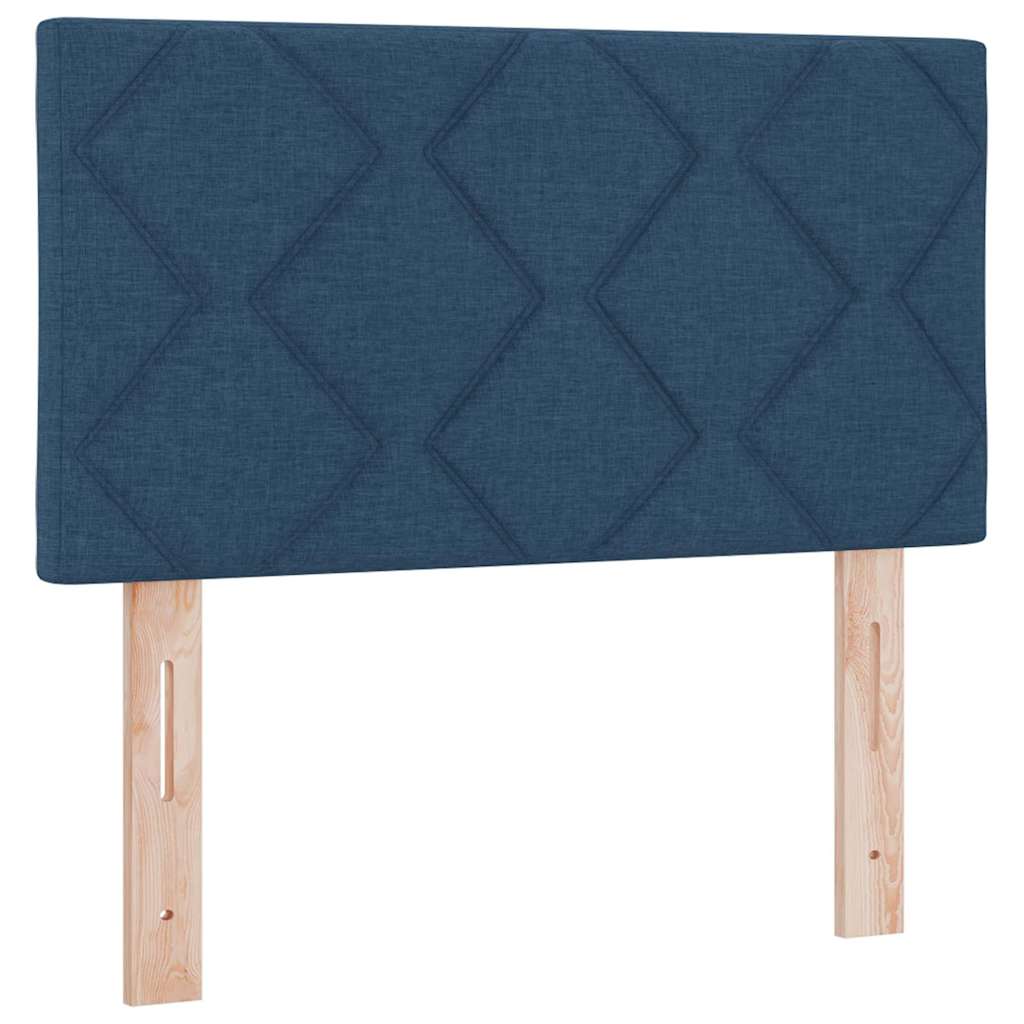 Lit à ressorts avec matelas Bleu 120 x 200 cm tissu - XIOS
