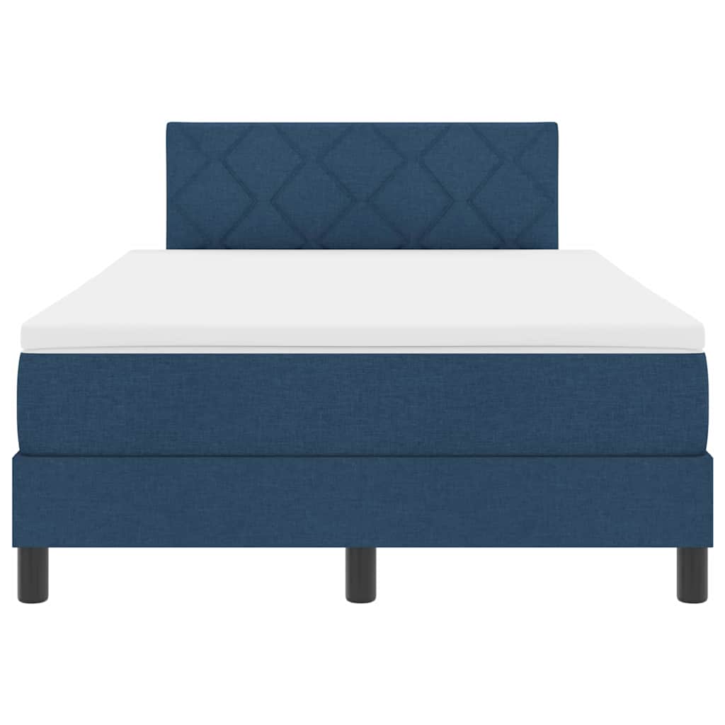 Lit à ressorts avec matelas Bleu 120 x 200 cm tissu - XIOS